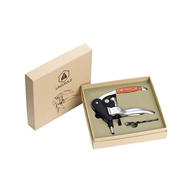 LAGUIOLE - Korkenzieher mit Cremallière-Hebel - Aluminium und Holz - Mit Ersatzdrehung - Geschenkbox im Sale